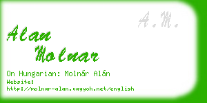 alan molnar business card